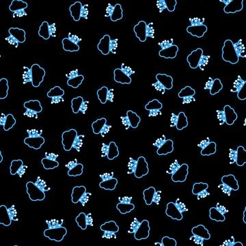 Line Internet of things icon isolated seamless pattern on black background Illustrazione stock