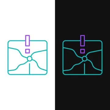 Line Intersection point icon isolated on white and black background. Colorful Illustrazione stock