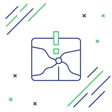 Line Intersection point icon isolated on white background. Colorful outline Ilustração Stock