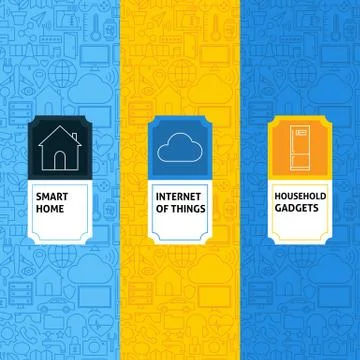 Line Iot Patterns Set Stock Illustration