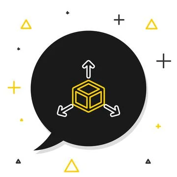 Line Isometric cube icon isolated on white background. Geometric cubes solid Stockillustratie