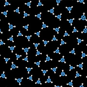 Line Isometric cube icon isolated seamless pattern on black background イラスト素材