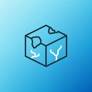Line Isometric cube icon isolated on blue background. Geometric cubes solid icon Stock Illustration