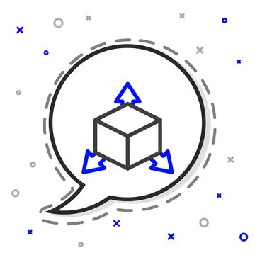 Line Isometric cube icon isolated on white background. Geometric cubes solid Stock Illustration