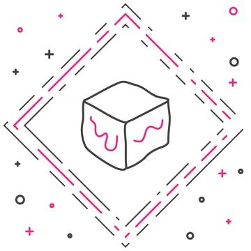 Line Isometric cube icon isolated on white background. Geometric cubes solid Stock Illustration
