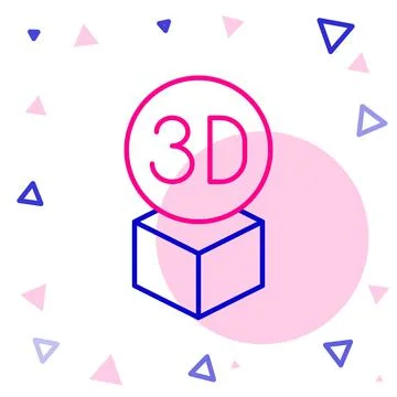 Line Isometric cube icon isolated on white background. Geometric cubes solid Stock Illustration