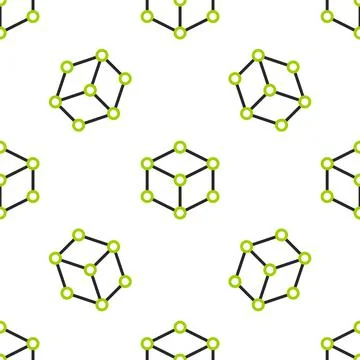 Line Isometric cube icon isolated seamless pattern on white background Illustrazione stock
