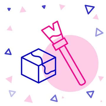 Line Isometric cube icon isolated on white background. Geometric cubes solid Stock Illustration