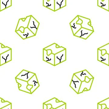 Line Isometric cube icon isolated seamless pattern on white background Illustrazione stock