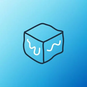 Line Isometric cube icon isolated on blue background. Geometric cubes solid icon イラスト素材