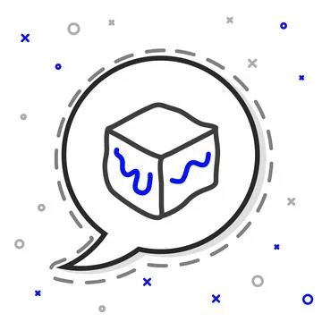 Line Isometric cube icon isolated on white background. Geometric cubes solid Stock Illustration