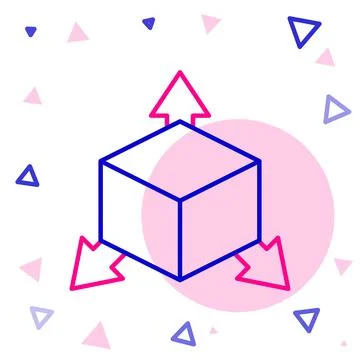 Line Isometric cube icon isolated on white background. Geometric cubes solid  스톡 일러스트
