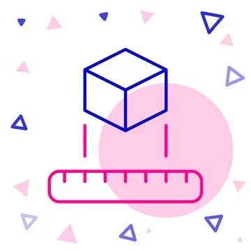 Line Isometric cube icon isolated on white background. Geometric cubes solid イラスト素材