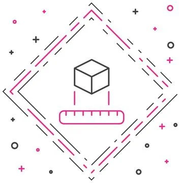 Line Isometric cube icon isolated on white background. Geometric cubes solid  스톡 일러스트