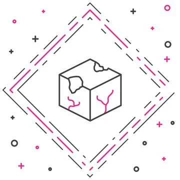 Line Isometric cube icon isolated on white background. Geometric cubes solid  Stockillustratie