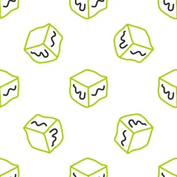 Line Isometric cube icon isolated seamless pattern on white background. Geo.. Illustrazione stock