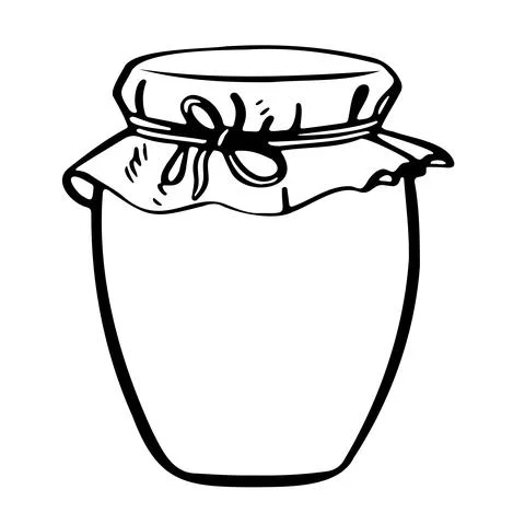 Line Jars with jam. Harvest for the winter, stocks Stock Illustration