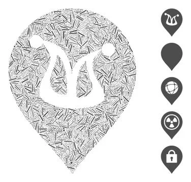 Line Joker Marker Icon Vector Collage Illustrazione stock