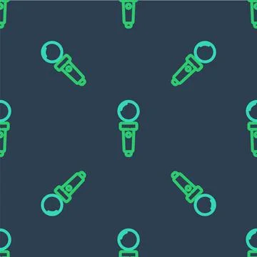 Line Joystick for arcade machine icon isolated seamless pattern on blue Stockillustratie