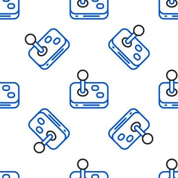 Line Joystick for arcade machine icon isolated seamless pattern on white Stock Illustration