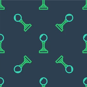 Line Joystick for arcade machine icon isolated seamless pattern on blue Stock Illustration