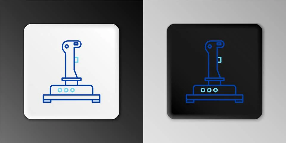Line Joystick for arcade machine icon isolated on grey background. Joystick.. Stock Illustration