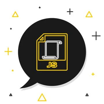 Line JS file document. Download js button icon isolated on white background. JS Stock Illustration