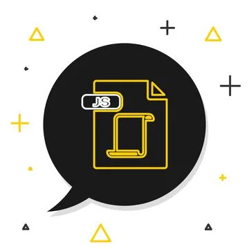 Line JS file document. Download js button icon isolated on white background. JS Stock Illustration
