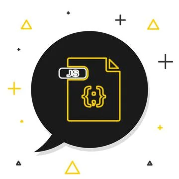Line JS file document. Download js button icon isolated on white background. JS Stock Illustration