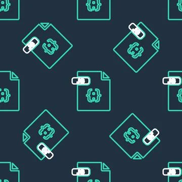 Line JS file document. Download js button icon isolated seamless pattern on Stock Illustration