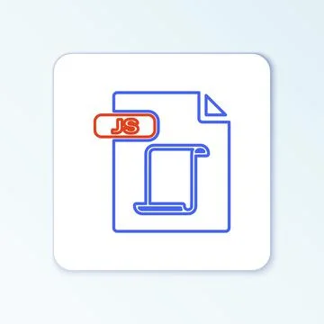 Line JS file document. Download js button icon isolated on white background. JS Stock Illustration