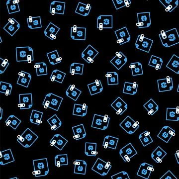 Line JS file document. Download js button icon isolated seamless pattern on Stock Illustration