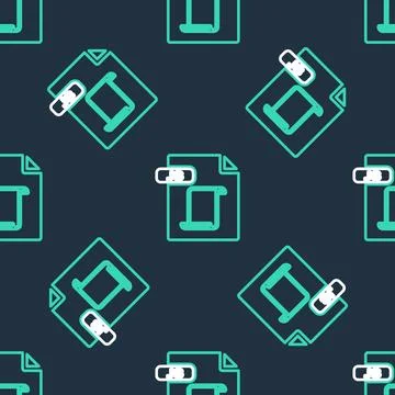 Line JS file document. Download js button icon isolated seamless pattern on.. Stock Illustration