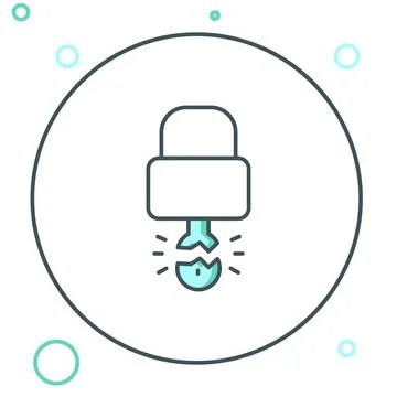 Line Key broke inside of padlock icon isolated on white background. Padlock.. 스톡 일러스트