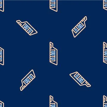 Line Keytar icon isolated seamless pattern on blue background. Musical instru Stock Illustration
