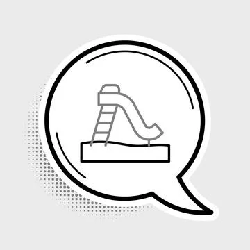 Line Kid slide icon isolated on grey background. Childrens slide. Colorful .. Stock Illustration