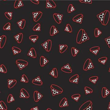 Line King crown icon isolated seamless pattern on black background. Vector 스톡 일러스트