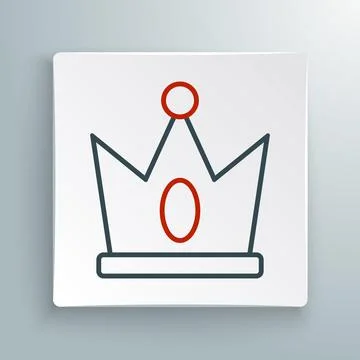 Line King crown icon isolated on white background. Colorful outline concept.. Stock Illustration