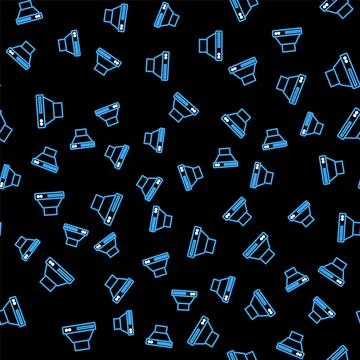 Line Kitchen extractor fan icon isolated seamless pattern on black background Stock Illustration