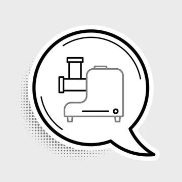 Line Kitchen meat grinder icon isolated on grey background. Colorful outlin.. Stock Illustration