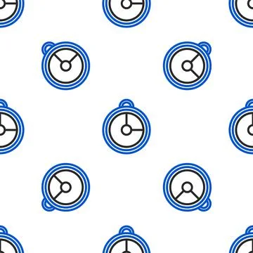 Line Kitchen timer icon isolated seamless pattern on white background. Cooking Stock Illustration