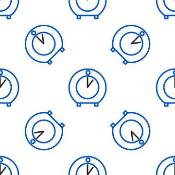 Line Kitchen timer icon isolated seamless pattern on white background. Cooking Stock Illustration
