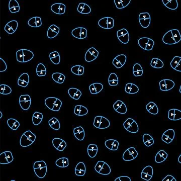 Line Kitchen timer icon isolated seamless pattern on black background. Egg timer Stock Illustration