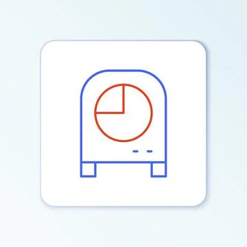 Line Kitchen timer icon isolated on white background. Cooking utensil. Colorful Stock Illustration