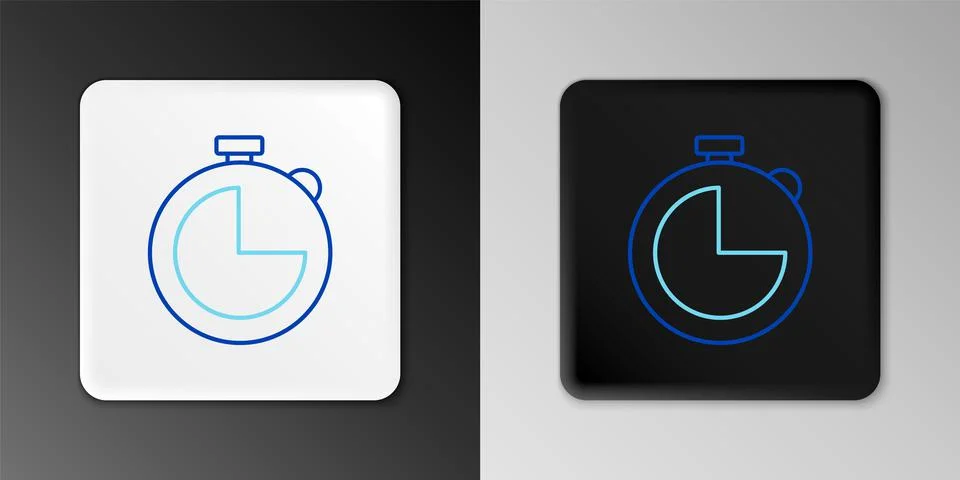 Line Kitchen timer icon isolated on grey background. Cooking utensil. Colorful Stock Illustration