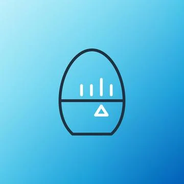 Line Kitchen timer icon isolated on blue background. Egg timer. Cooking utensil Stock Illustration