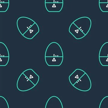 Line Kitchen timer icon isolated seamless pattern on black background. Egg timer Stock Illustration