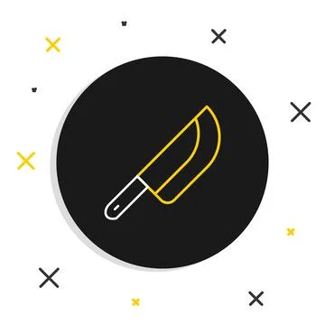 Line Knife icon isolated on white background. Cutlery symbol. Happy Halloween 스톡 일러스트