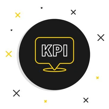 Line KPI - Key performance indicator icon isolated on white background. Colorful 스톡 일러스트