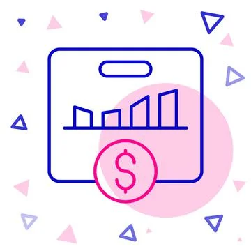 Line KPI - Key performance indicator icon isolated on white background. Colorful Illustrazione stock